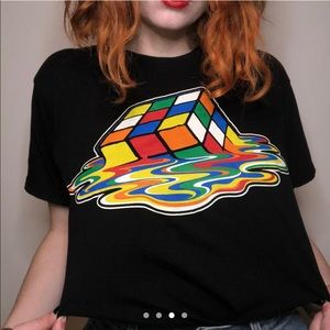 Melted Rubik’s Cube tee